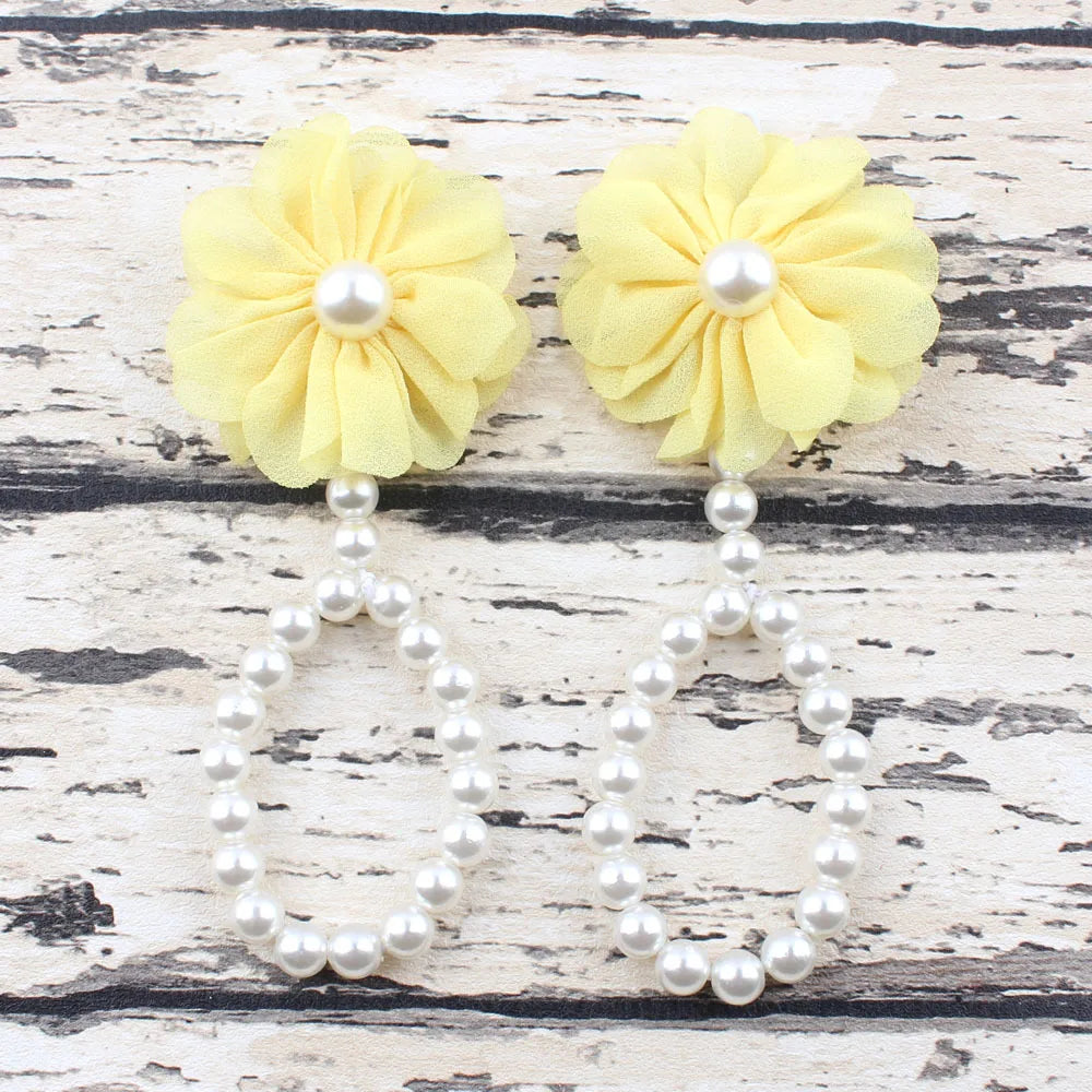 Baby Shoe Pearl Shoes For Kids Jewelry Flowers Foot Chain Infant Colorful Foot Sandals Toddler Accessories Photo Props