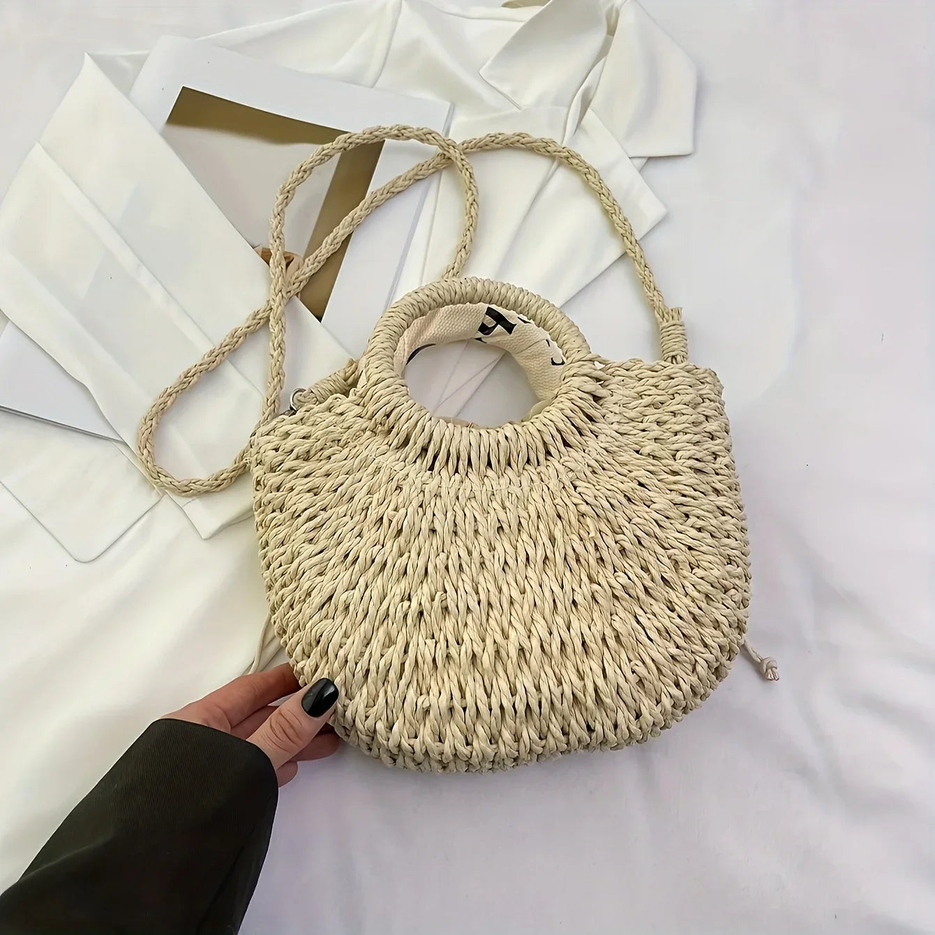 1pc Fashionable Women's Handbag Versatile Straw Woven Crossbody  Shoulder Bag Ideal for Shopping Dating Parties & Work Commuting