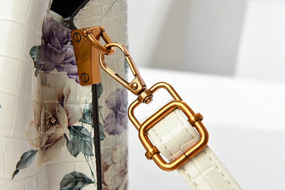 Fashionable Large Capacity Floral Print Shoulder Bag Women's Stylish Crossbody Handbag Simple Mom Bag Soft Polyester Lining