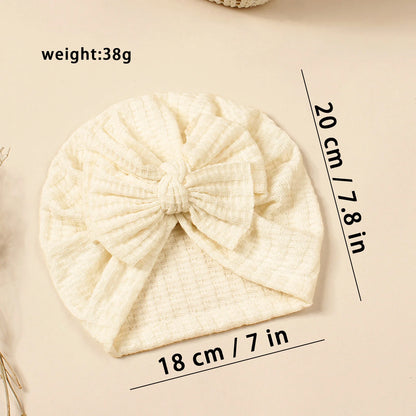 Lovely Bowknot Knitted Baby Hat Cute Solid Color Baby Girls Turban Hat Soft Newborn Infant Cap Accessories Beanies Head Wraps