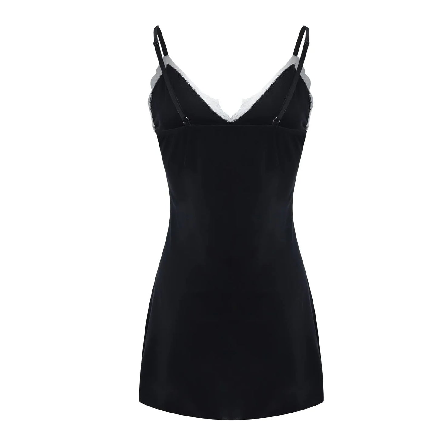 Women Sleepwear Lace Silk Satin Nightdress Sexy Lingerie Sleeveless Nighties V-neck Nightgown Nightdress Nightwear Sleepshirts