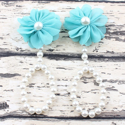 Baby Shoe Pearl Shoes For Kids Jewelry Flowers Foot Chain Infant Colorful Foot Sandals Toddler Accessories Photo Props