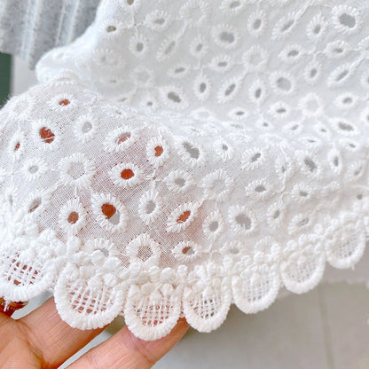 Girls 2022 Summer Clothing Sets Hollow Lace Suit Baby Casual Sleeveless T-shirt+Shorts Kids Clothing Sets Baby Clothes Outfits