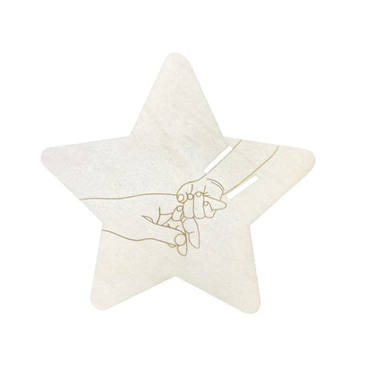 Wooden baby birth hospital bracelet commemorative plaque, circular carved newborn collection plaque