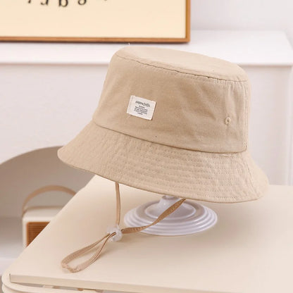 Simple Fashion Baby Bucket Hat Summer Toddler Boys Girls Letter Label Fisherman Hats For Kids Outdoor Beach Panama Basin Cap
