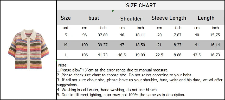 Orange Green Purple Polo Collar Single Breasted Short Sleeves Top Elastic Waist Short Pants Women Striped Suit Set ZATAF Spring