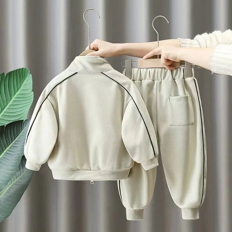 Kids Tracksuit Sets Boys Sport Casual Suits Spring Autumn Children Clothing Stand Collar Print Coats+Pants 2Pcs Outfits 2-10Y