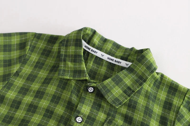 Kids Clothes Baby Boy/Girl Plaid T-Shirt + Shorts Set Summer Clothing Fashion Casual Boys Tracksuit Children Baby Clothes Set