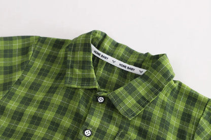 Kids Clothes Baby Boy/Girl Plaid T-Shirt + Shorts Set Summer Clothing Fashion Casual Boys Tracksuit Children Baby Clothes Set