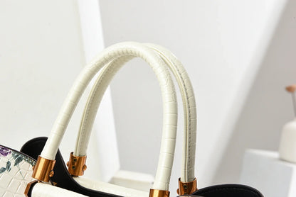 Fashionable Large Capacity Floral Print Shoulder Bag Women's Stylish Crossbody Handbag Simple Mom Bag Soft Polyester Lining