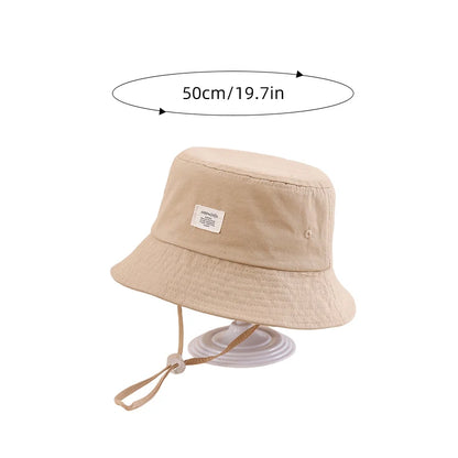 Simple Fashion Baby Bucket Hat Summer Toddler Boys Girls Letter Label Fisherman Hats For Kids Outdoor Beach Panama Basin Cap