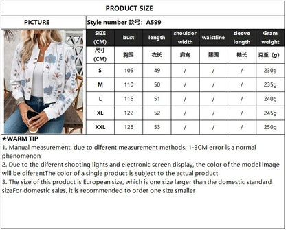 Women's Lightweight Long Sleeve Zip Up Bomber Jacket Floral Print Outwear Tops Casual Daily Street Date Travel Fall Coats