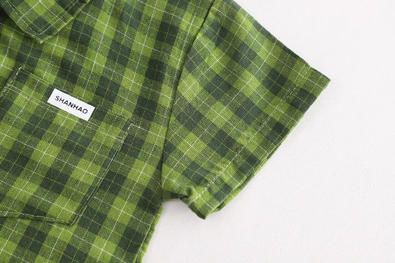 Kids Clothes Baby Boy/Girl Plaid T-Shirt + Shorts Set Summer Clothing Fashion Casual Boys Tracksuit Children Baby Clothes Set