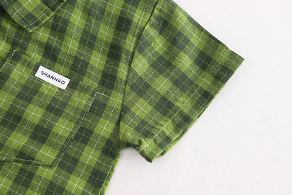 Kids Clothes Baby Boy/Girl Plaid T-Shirt + Shorts Set Summer Clothing Fashion Casual Boys Tracksuit Children Baby Clothes Set