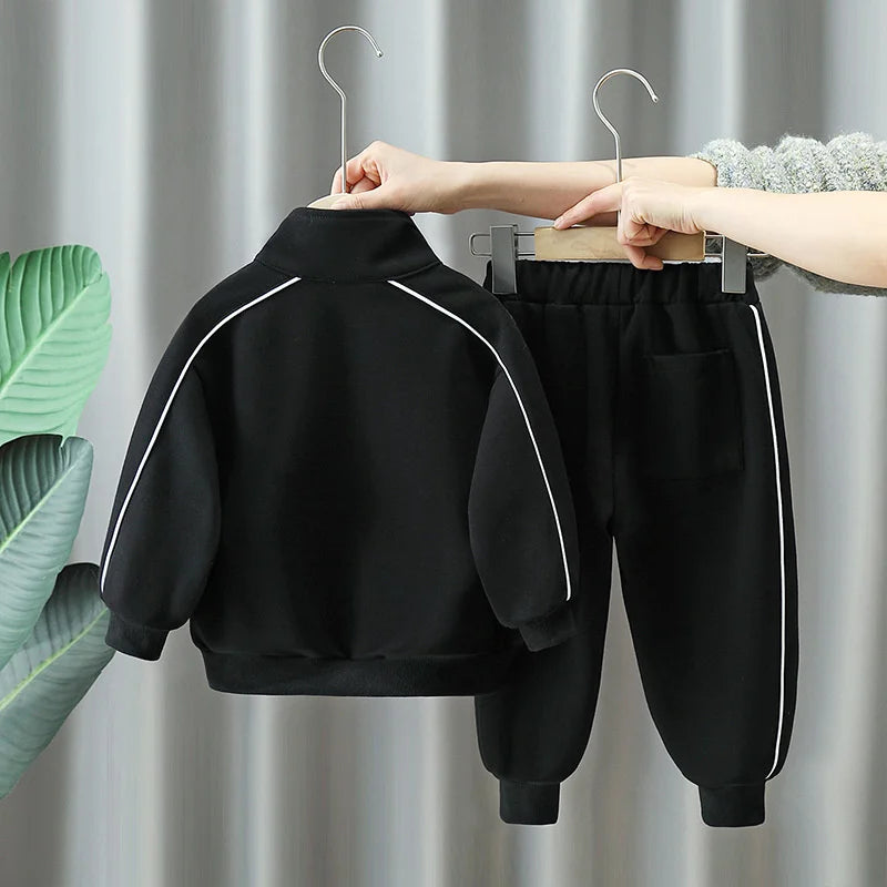 Kids Tracksuit Sets Boys Sport Casual Suits Spring Autumn Children Clothing Stand Collar Print Coats+Pants 2Pcs Outfits 2-10Y