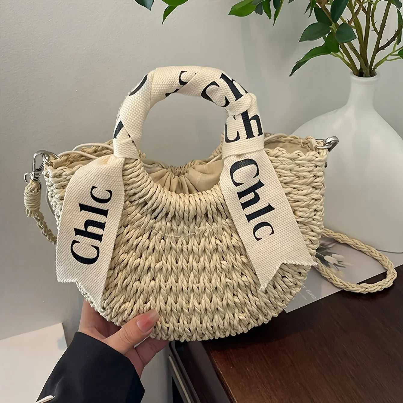 1pc Fashionable Women's Handbag Versatile Straw Woven Crossbody  Shoulder Bag Ideal for Shopping Dating Parties & Work Commuting