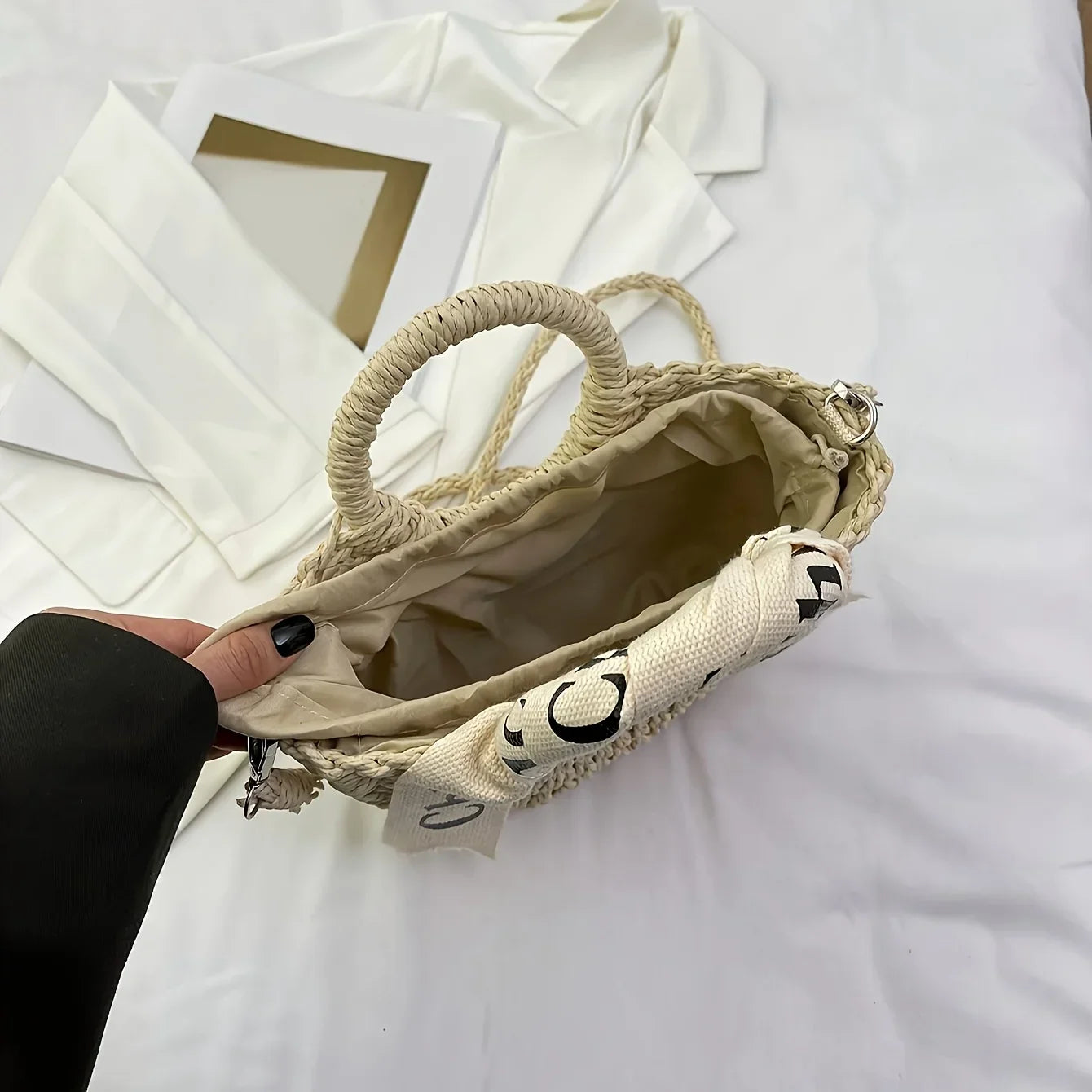 1pc Fashionable Women's Handbag Versatile Straw Woven Crossbody  Shoulder Bag Ideal for Shopping Dating Parties & Work Commuting