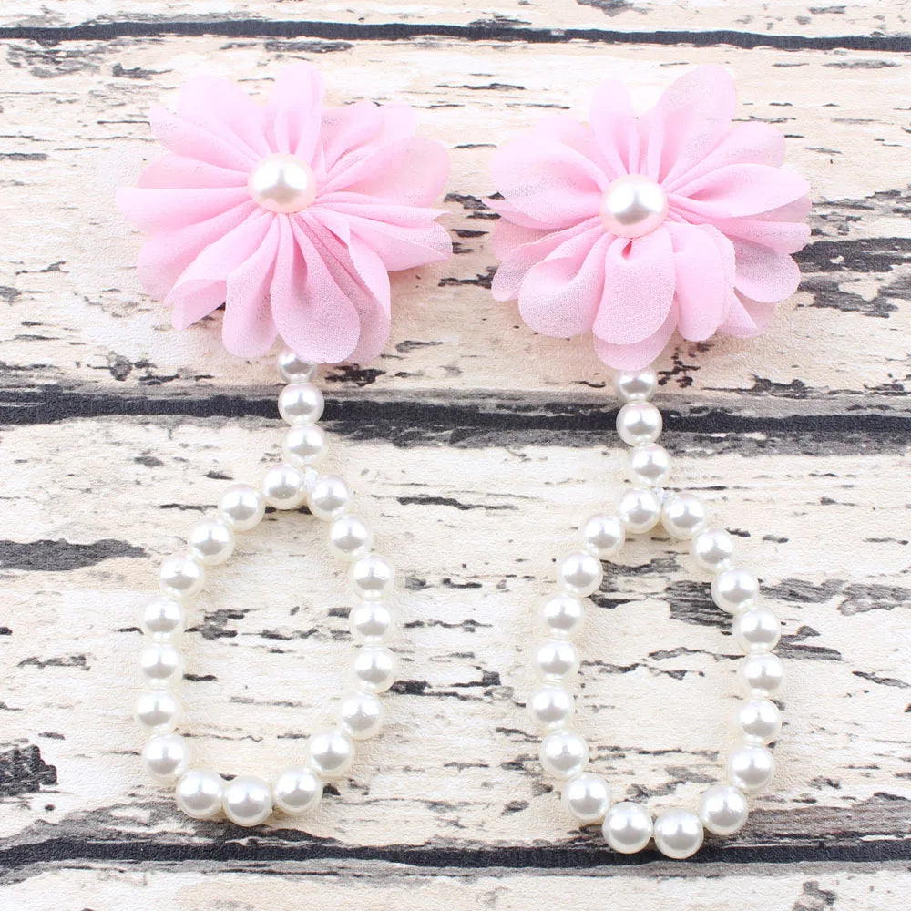 Baby Shoe Pearl Shoes For Kids Jewelry Flowers Foot Chain Infant Colorful Foot Sandals Toddler Accessories Photo Props