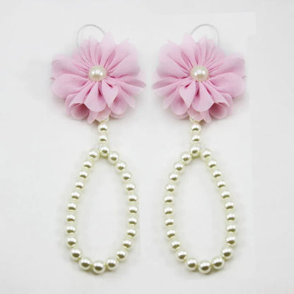 Baby Shoe Pearl Shoes For Kids Jewelry Flowers Foot Chain Infant Colorful Foot Sandals Toddler Accessories Photo Props