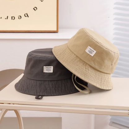 Simple Fashion Baby Bucket Hat Summer Toddler Boys Girls Letter Label Fisherman Hats For Kids Outdoor Beach Panama Basin Cap