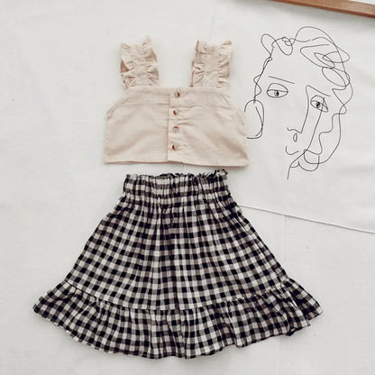 Kids Girls Clothing Sets Summer New Style Brand  Baby Short Sleeve T-Shirt+Pant Dress 2Pcs Children Clothes Suits
