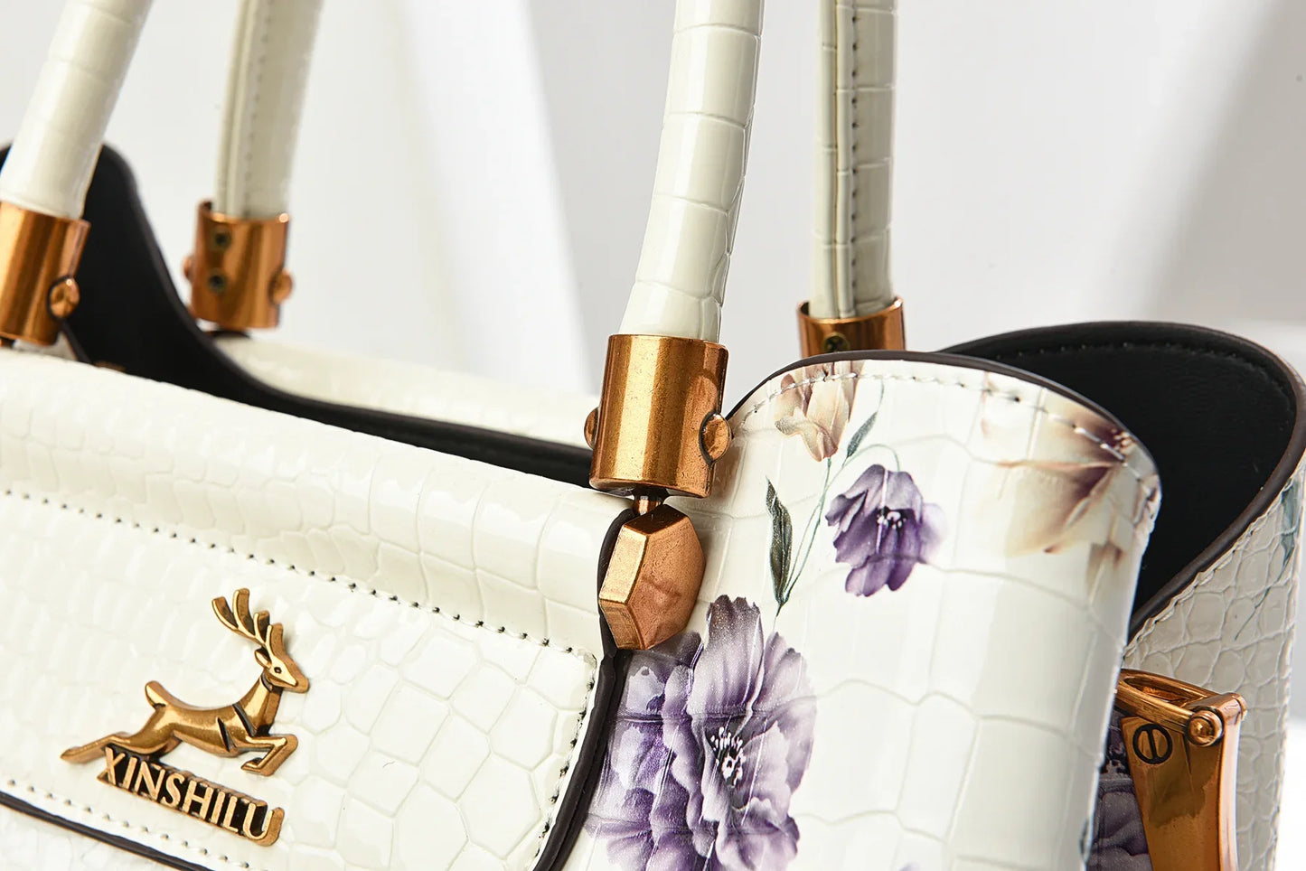 Fashionable Large Capacity Floral Print Shoulder Bag Women's Stylish Crossbody Handbag Simple Mom Bag Soft Polyester Lining