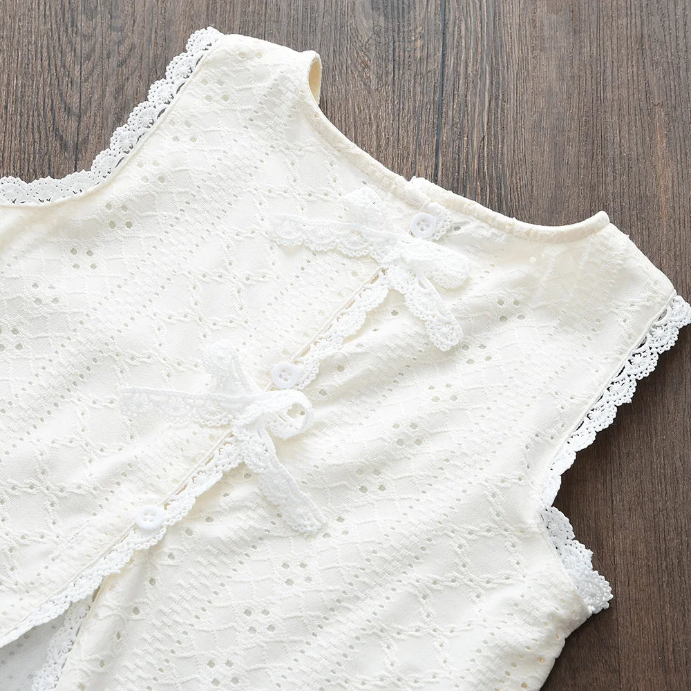 Summer New 3-7 Years Girls Daily Casual Solid Color Outfits Sleeveless O-Neck Top + Pants 2 Pcs Set Children Fashion Clothing