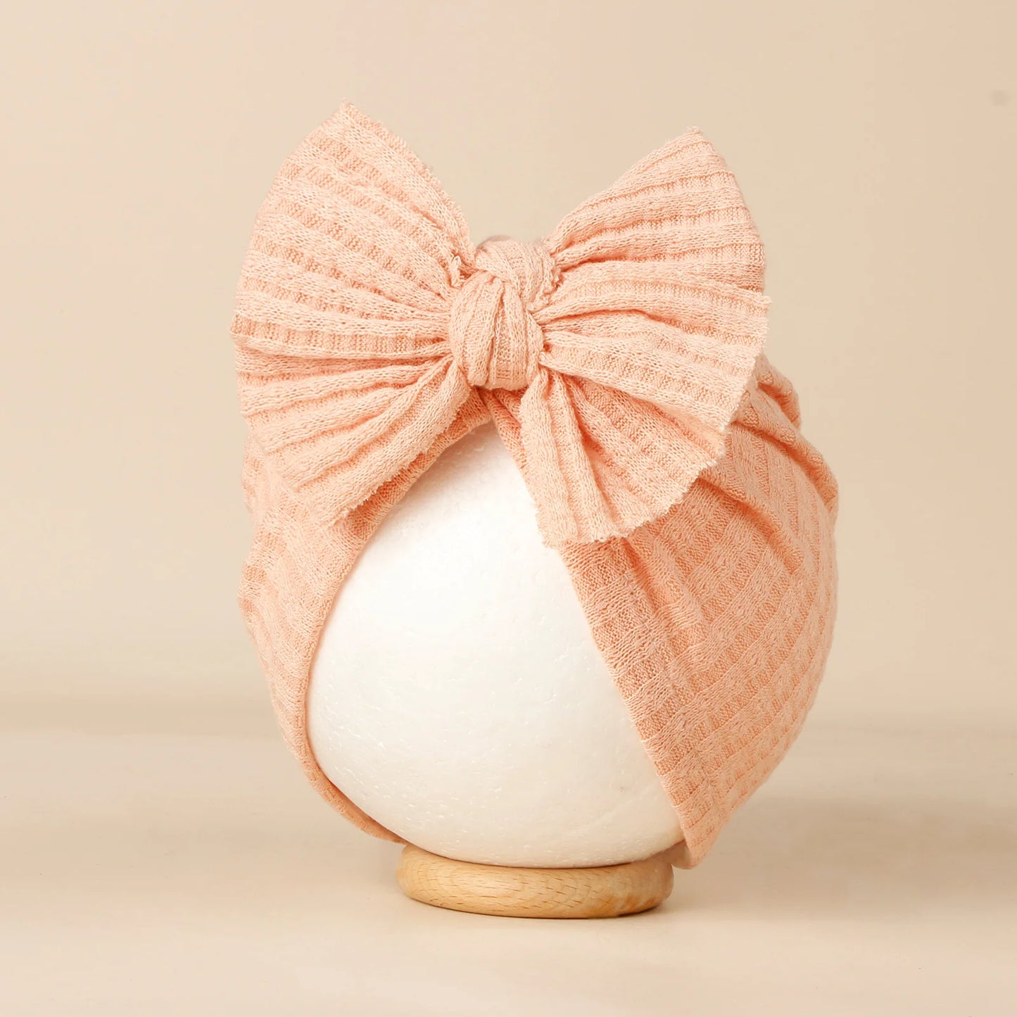 Lovely Bowknot Knitted Baby Hat Cute Solid Color Baby Girls Turban Hat Soft Newborn Infant Cap Accessories Beanies Head Wraps