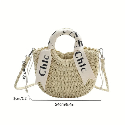 1pc Fashionable Women's Handbag Versatile Straw Woven Crossbody  Shoulder Bag Ideal for Shopping Dating Parties & Work Commuting