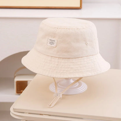Simple Fashion Baby Bucket Hat Summer Toddler Boys Girls Letter Label Fisherman Hats For Kids Outdoor Beach Panama Basin Cap